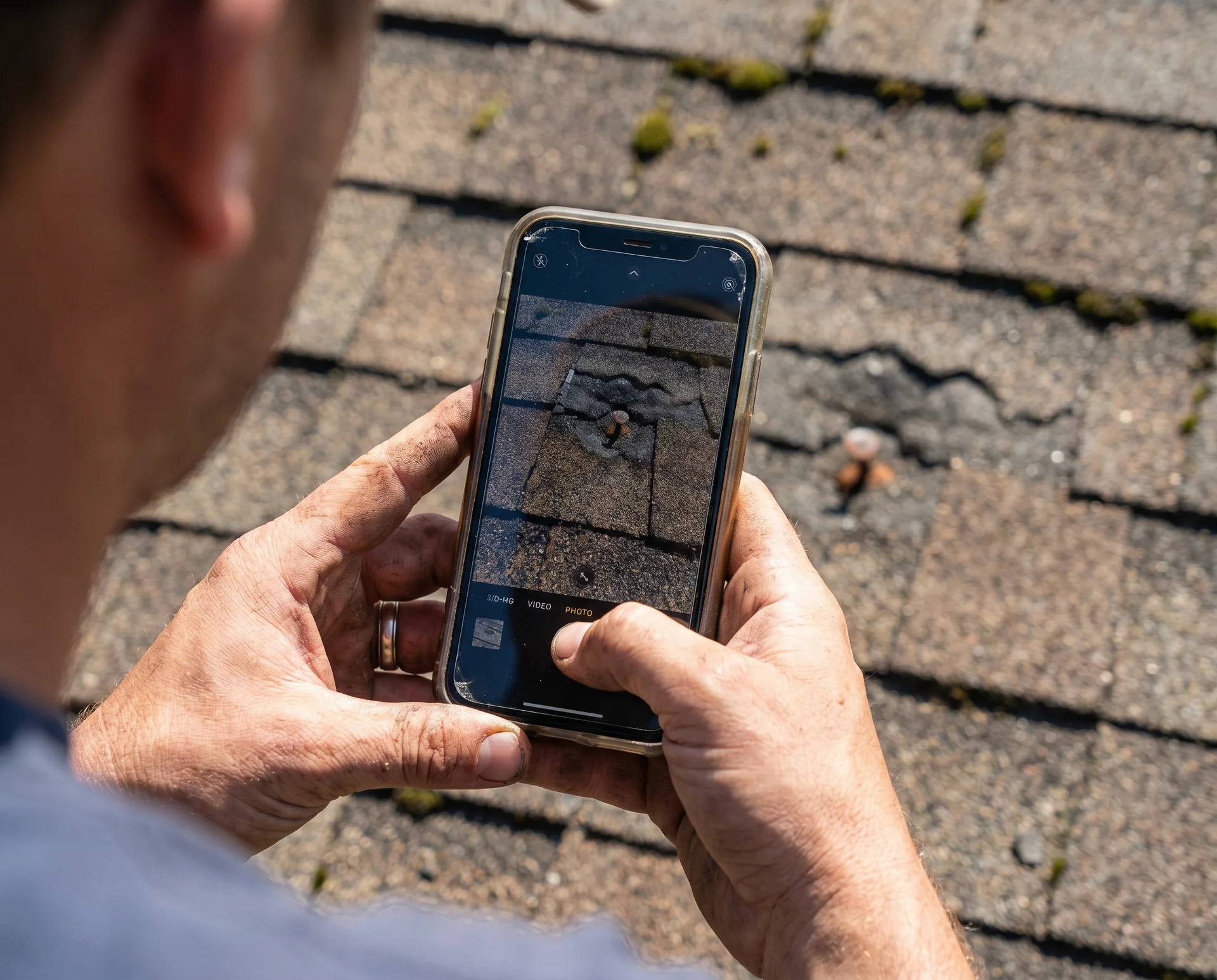 Photo documentation of roof findings