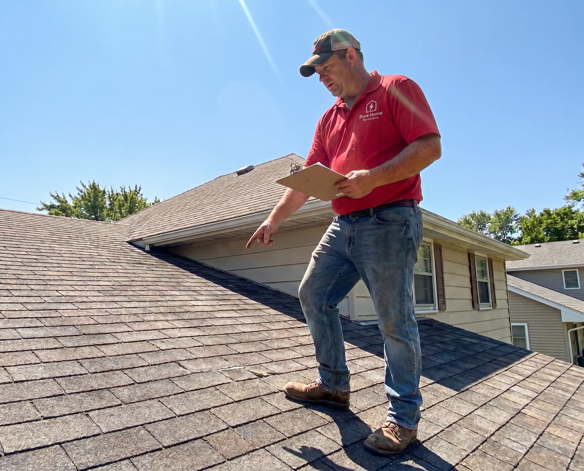 Professional roof inspection by Pure Home Renewables