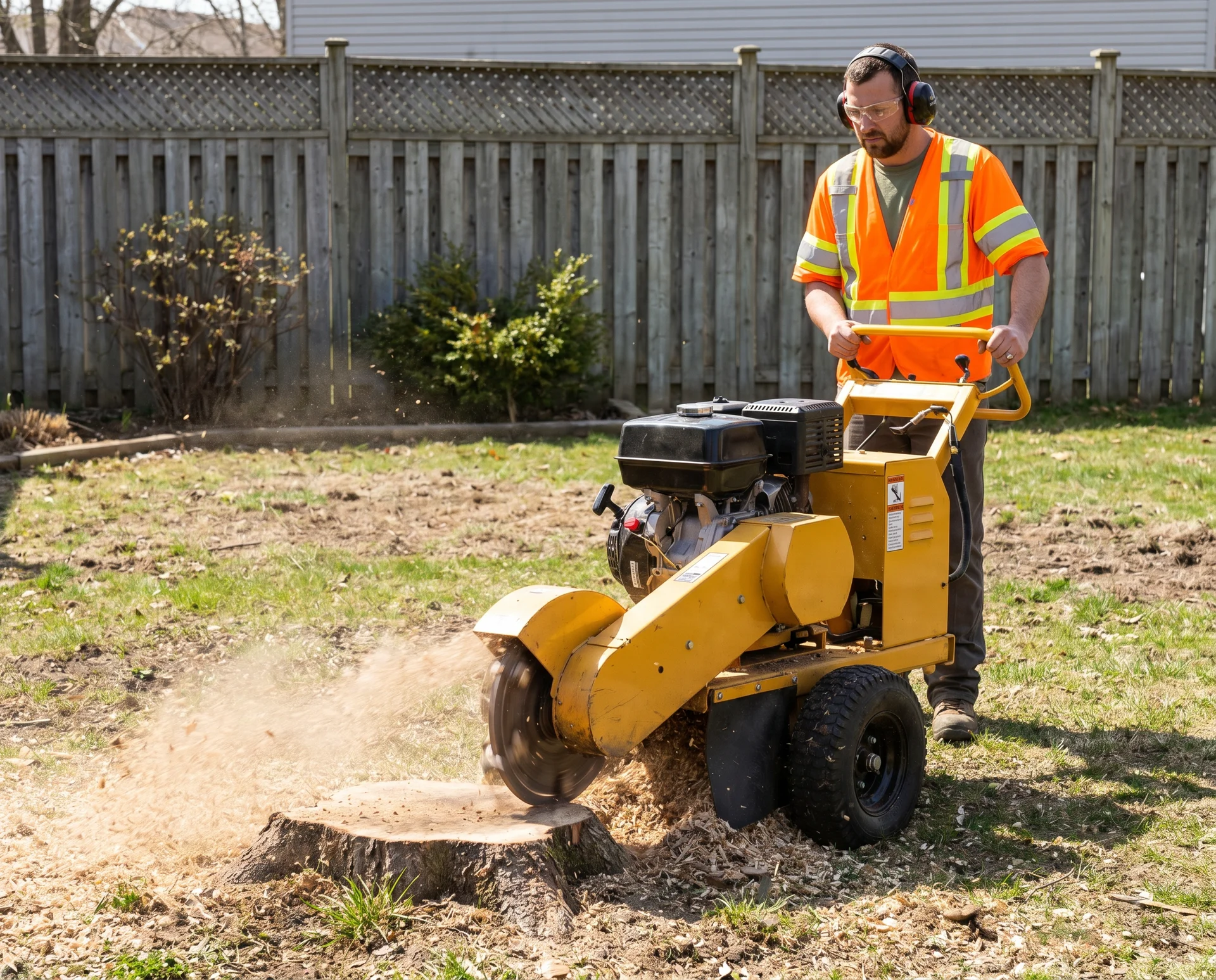 Stump grinding below grade
